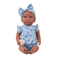 14" Soft Baby Doll w/Floral Onesie, Headband and Soother