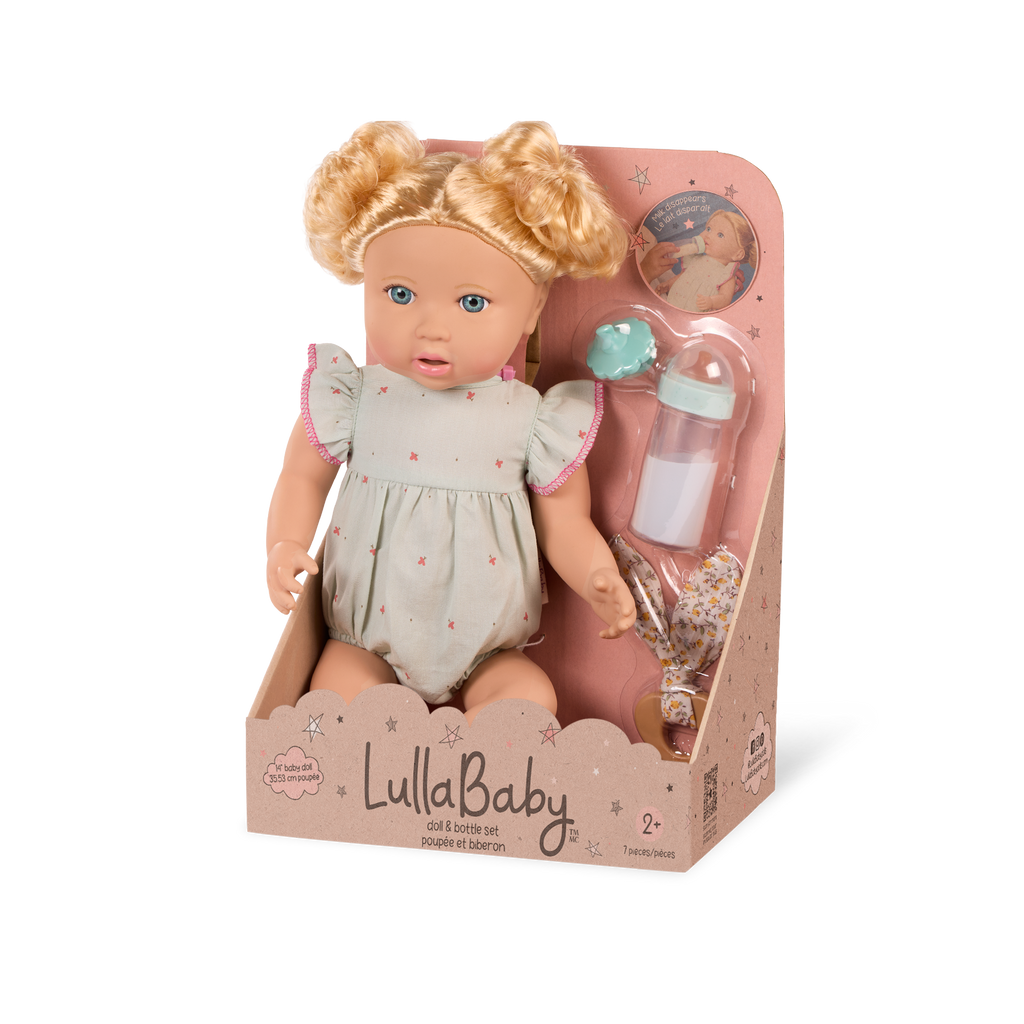 LullaBaby doll with blonde hair and blue outfit