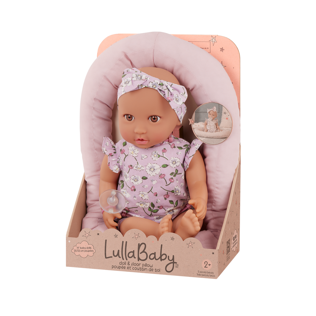 LullaBaby Doll & Plush Bassinet Set