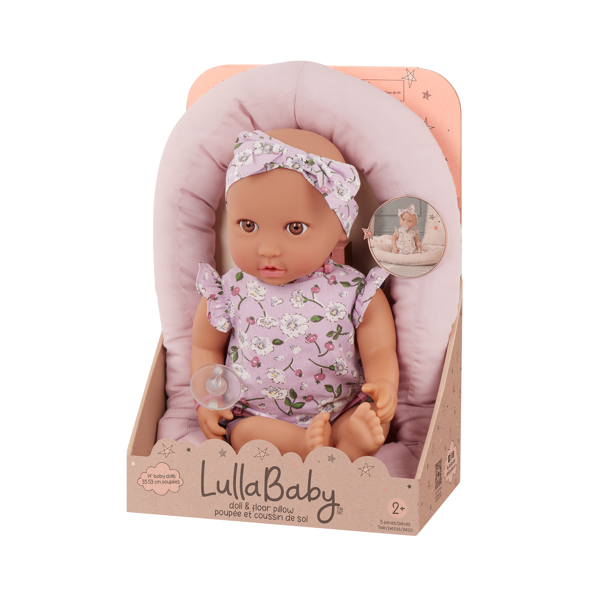 LullaBaby Doll & Plush Bassinet Set