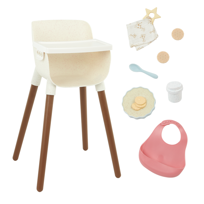LullaBaby - Doll High Chair and Feeding Set