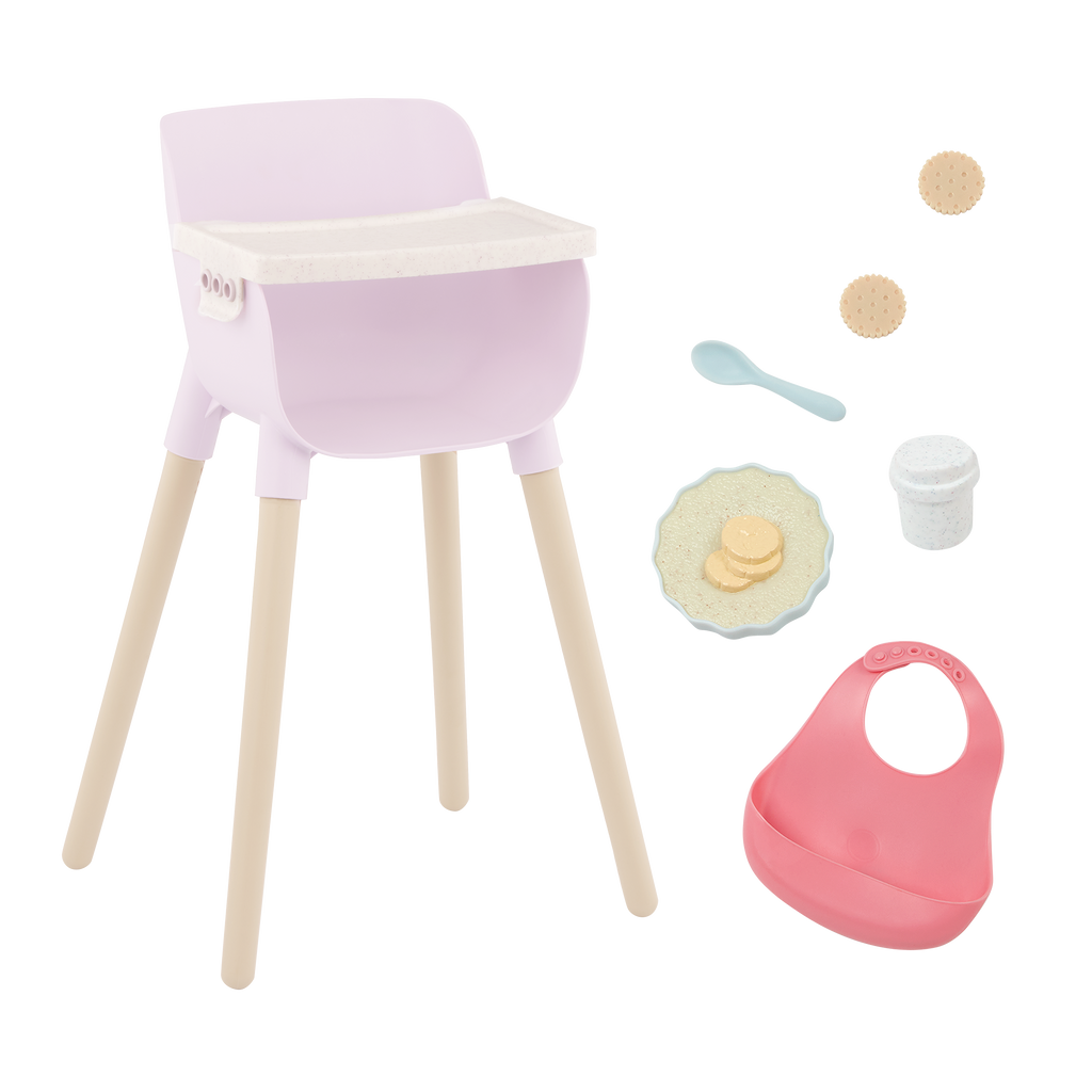 LullaBaby - Doll High Chair & Feeding set