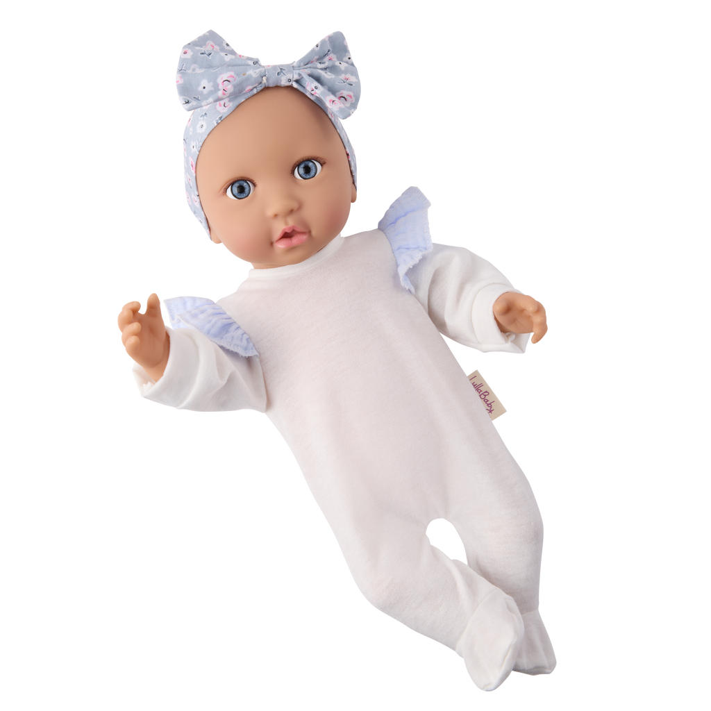 LullaBaby - Girl Doll w/Blue Eyes Dress & Pyjama Set