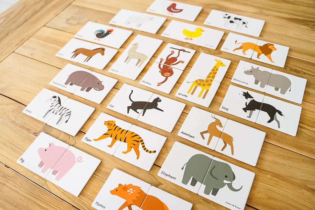 Learn & Grow - Magnetic Tile Toppers - Duo Animal Puzzle Pack (40 Piece)