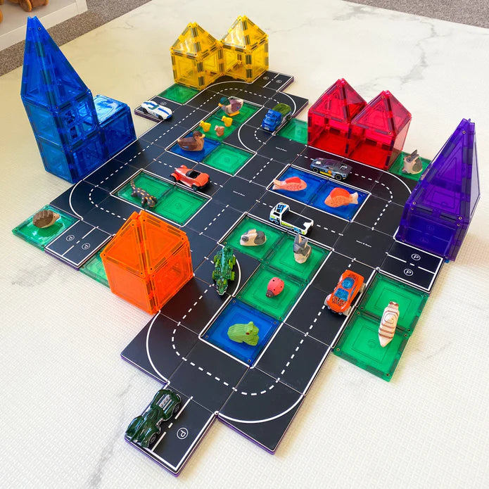 Learn & Grow - Magnetic Tile Toppers - Road (40 Piece)
