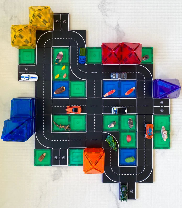 Learn & Grow - Magnetic Tile Toppers - Road (40 Piece)