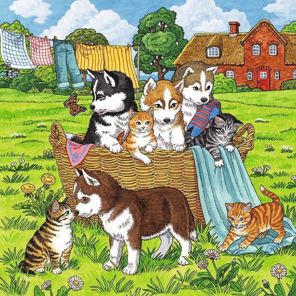Ravensburger - 3 x 49Pc Cats And Dogs Puzzle