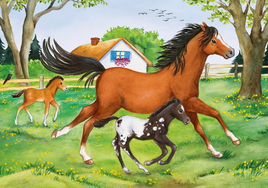 Ravensburger - 2 x 24Pc World of Horses Puzzle