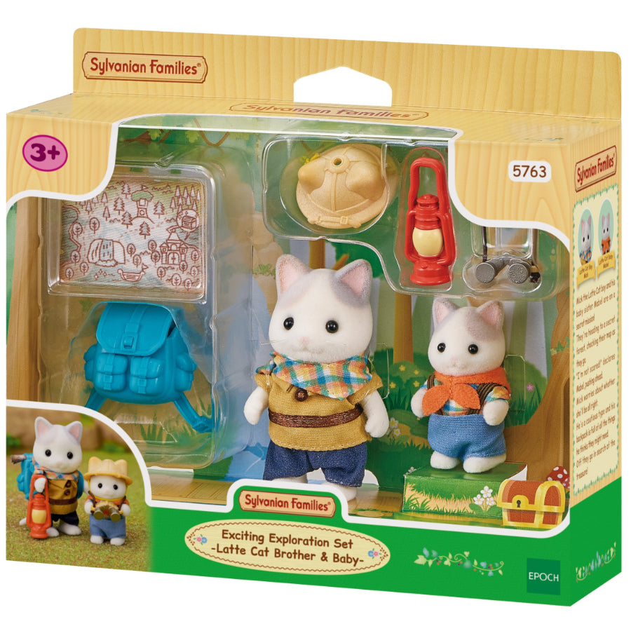 Sylvanian Families - Exciting Exploration Set - Latte Cat Brother & Baby