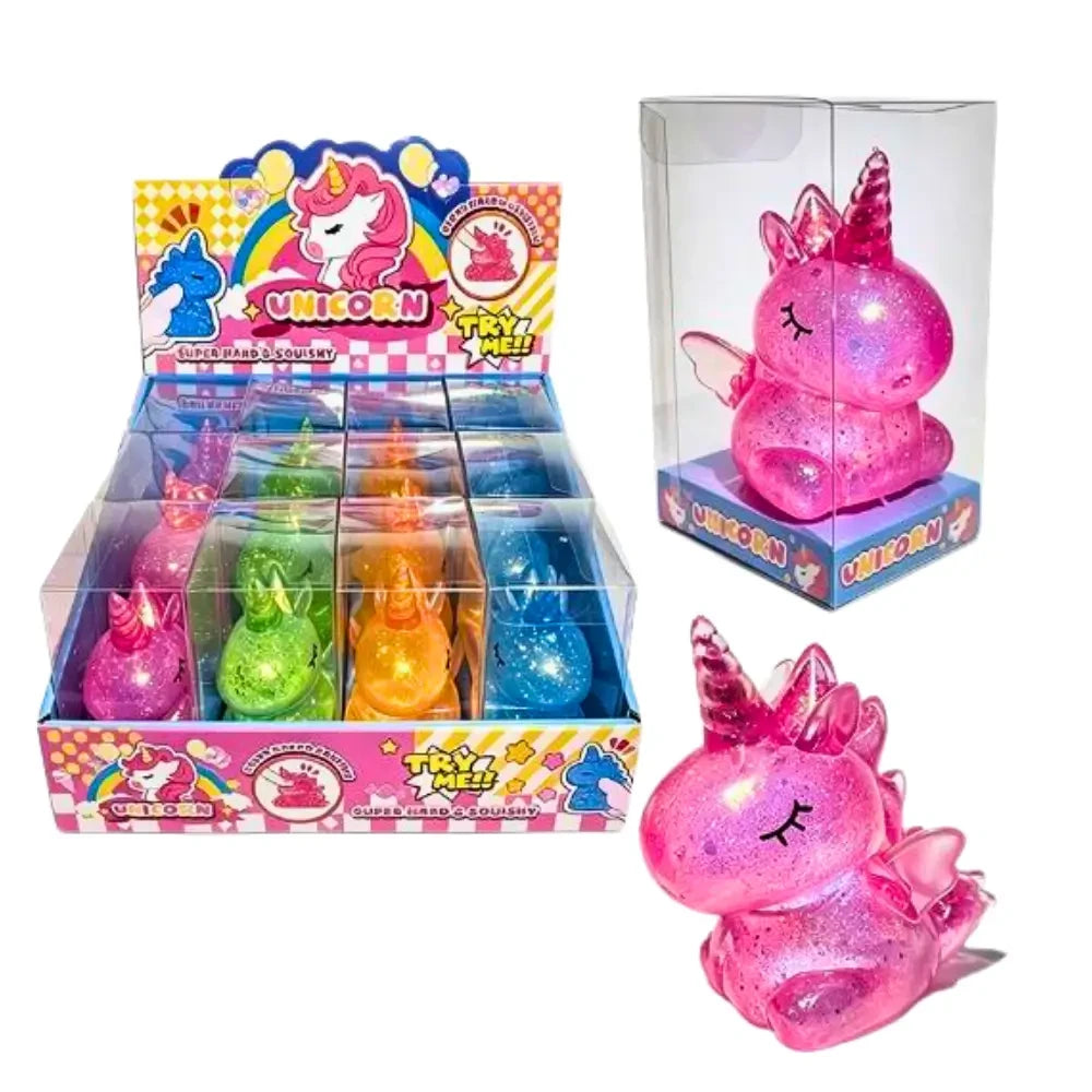 All Brands - Squishy Glitter Unicorns Asst