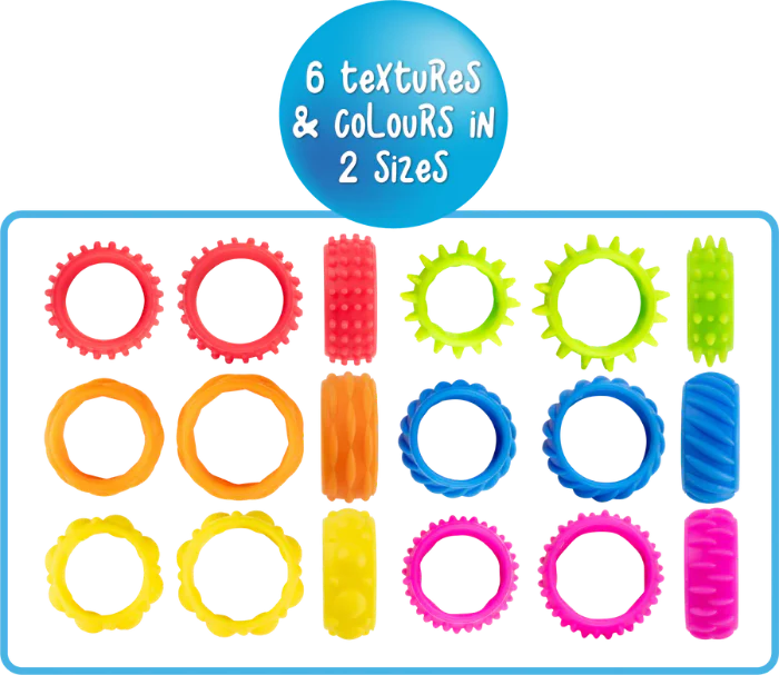 Sensory Sprouts - Textured Fidget Rings 12pk