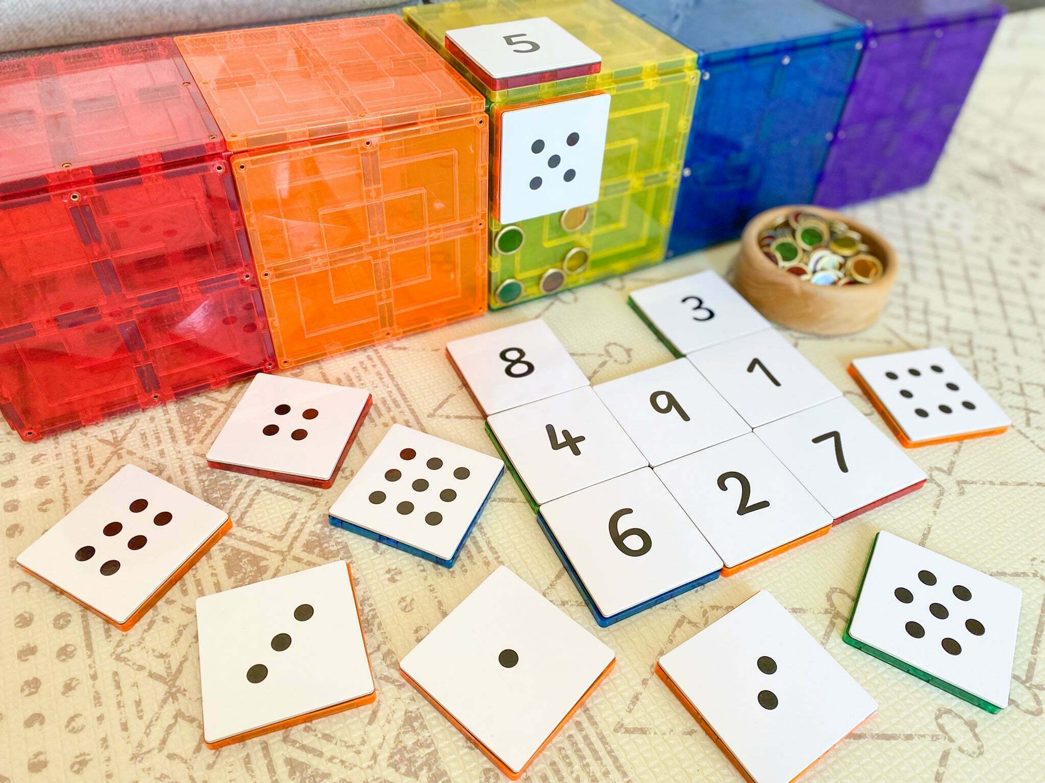 Learn & Grow - Magnetic Tile Toppers - Numeric (40 Piece)