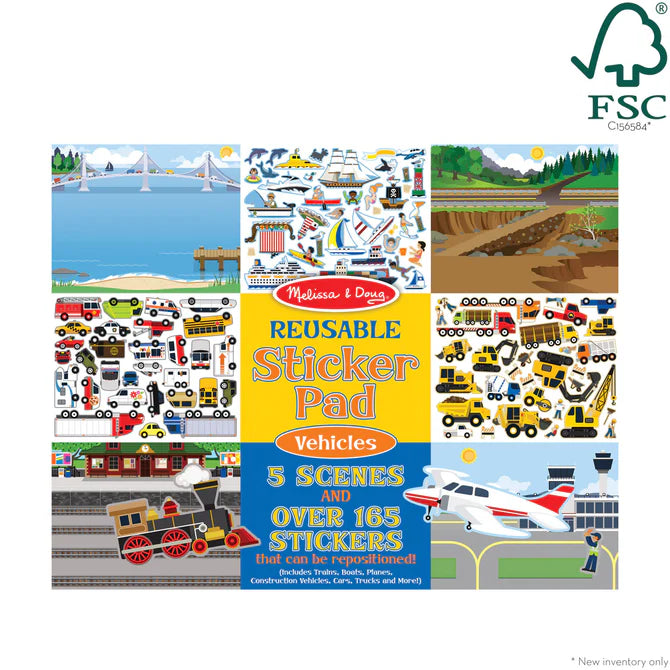 Melissa & Doug - Reusable Sticker Pad - Vehicles