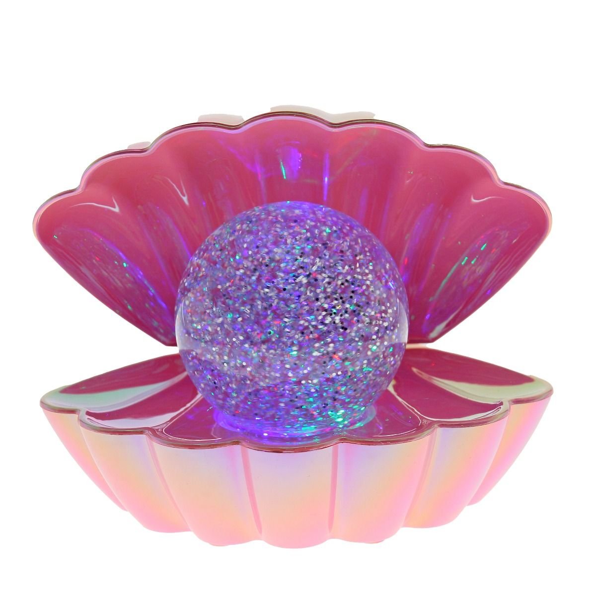 Cotton Candy - Clam Shell Glitter Lamp Pink