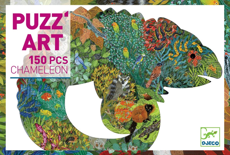 Djeco - Chameleon Shaped 150pc Art Puzzle