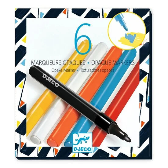 Djeco - 6 Opaque Street Colour Markers