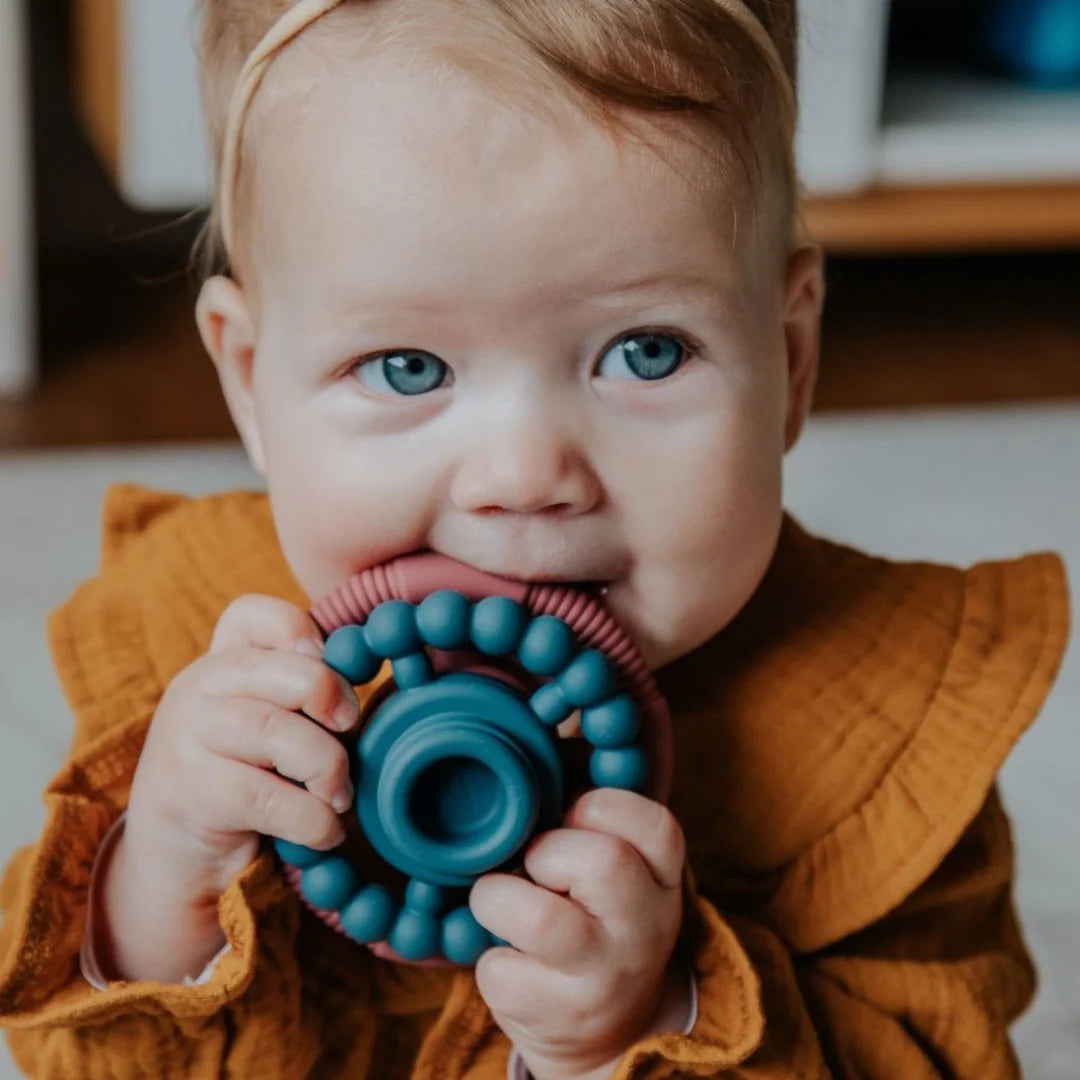 Jellystone - Rainbow Stacker Silicone Teething Toy Raspberry Ombre