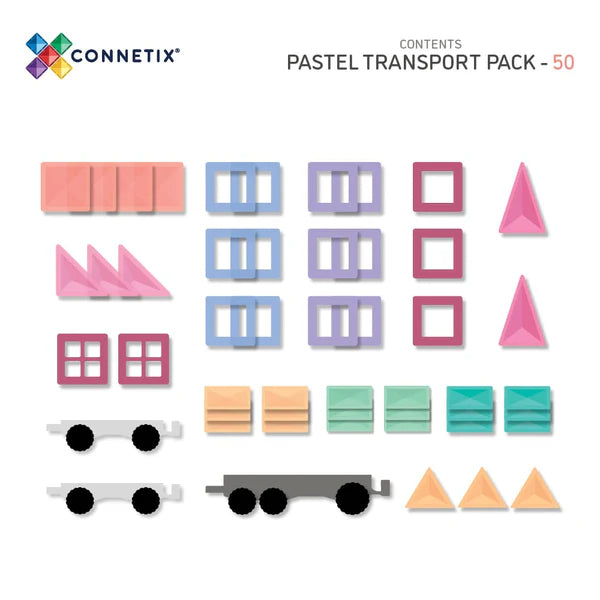 Connetix - Pastel Transport Pack 50pc
