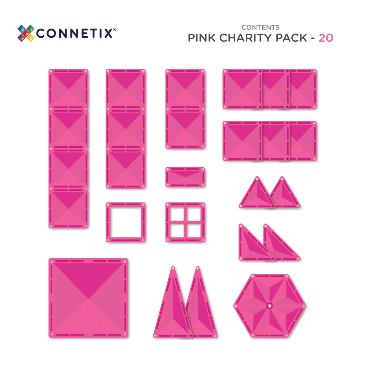 Connetix - Charity Pack Pink 20pc