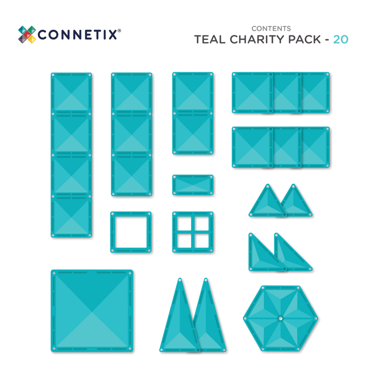 Connetix - Charity Pack Teal 20pc