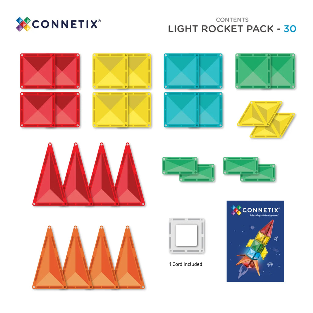 Connetix - Light Rocket Pack 30 PC - NEW