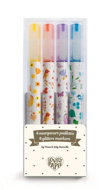 Djeco - 4 Tinou Glitter Markers