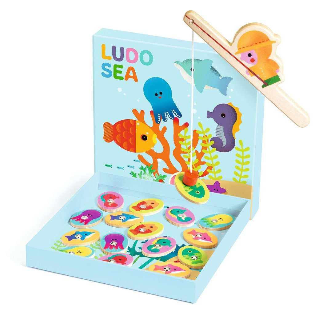 Djeco - Ludo Sea 4-in-1 Wooden Game