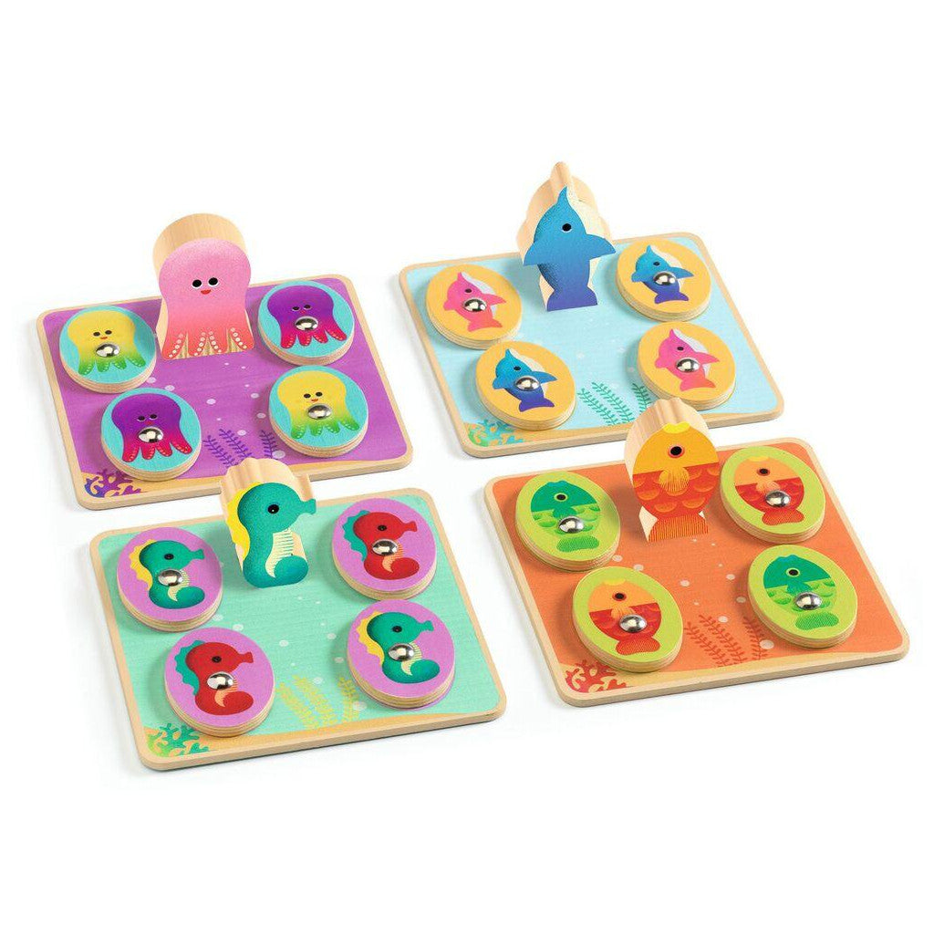 Djeco - Ludo Sea 4-in-1 Wooden Game