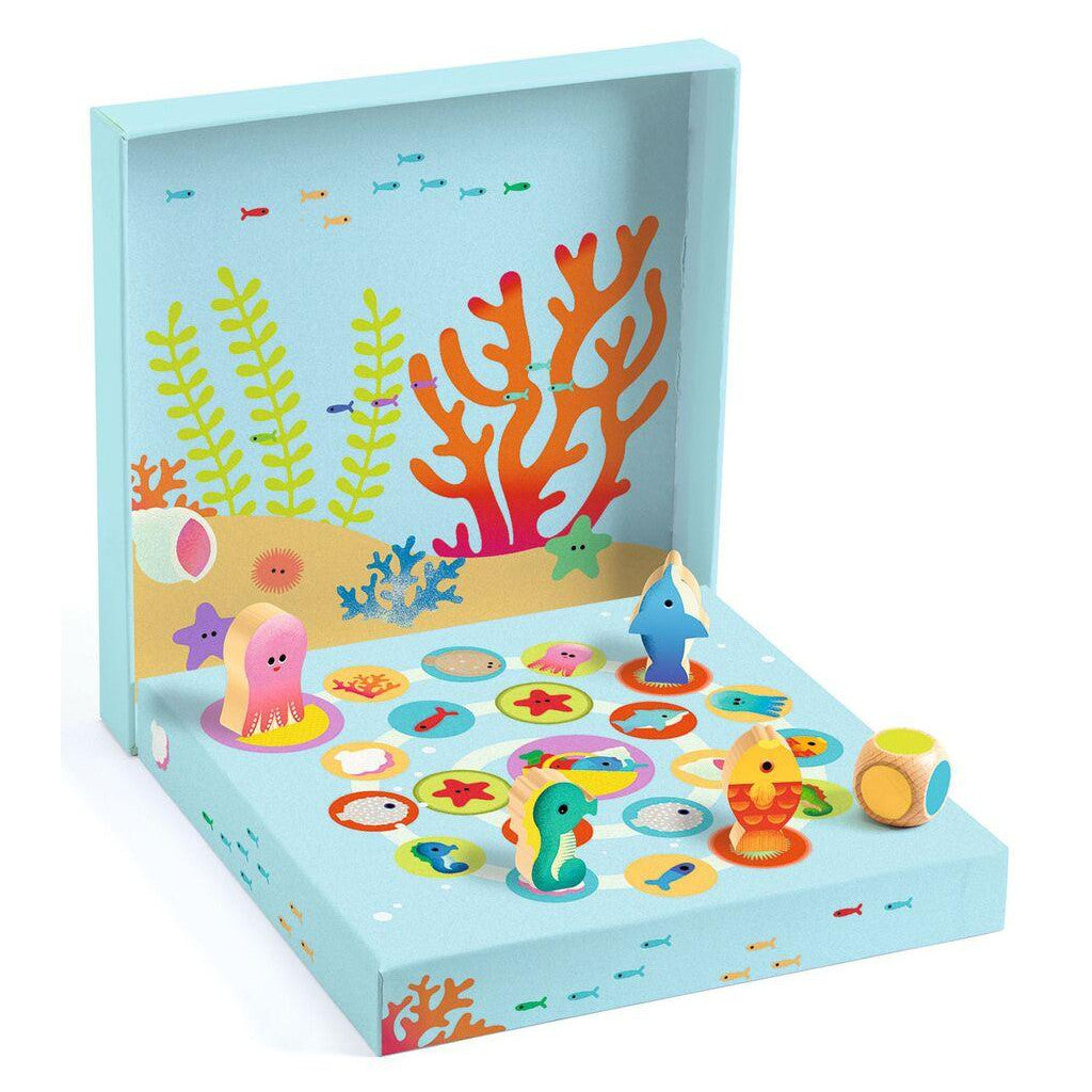 Djeco - Ludo Sea 4-in-1 Wooden Game