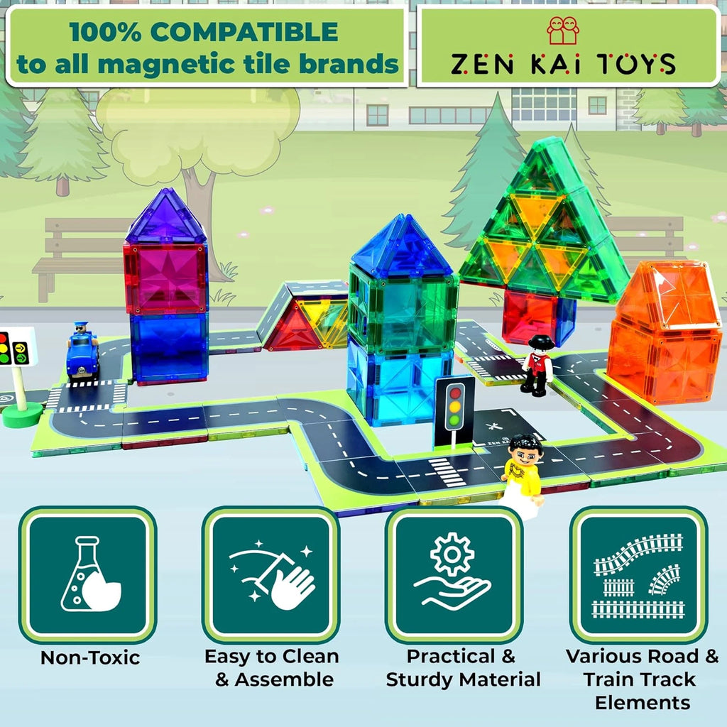 Zen Kai Toys - Doubled Sided Magnetic Tile Toppers