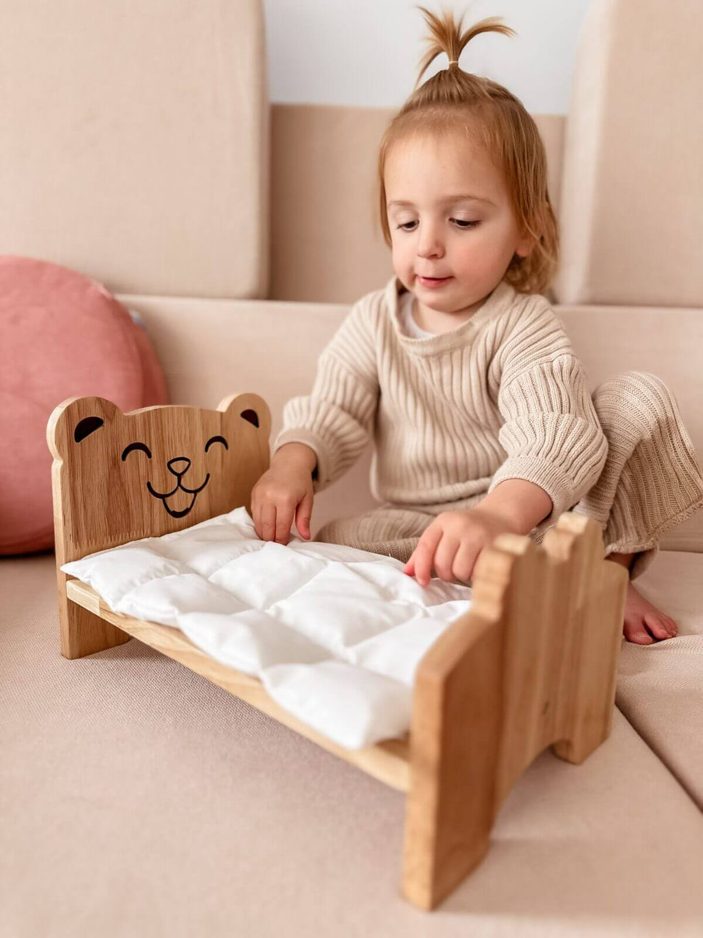 QToys - Bamboo Dolls Bed with Bedding