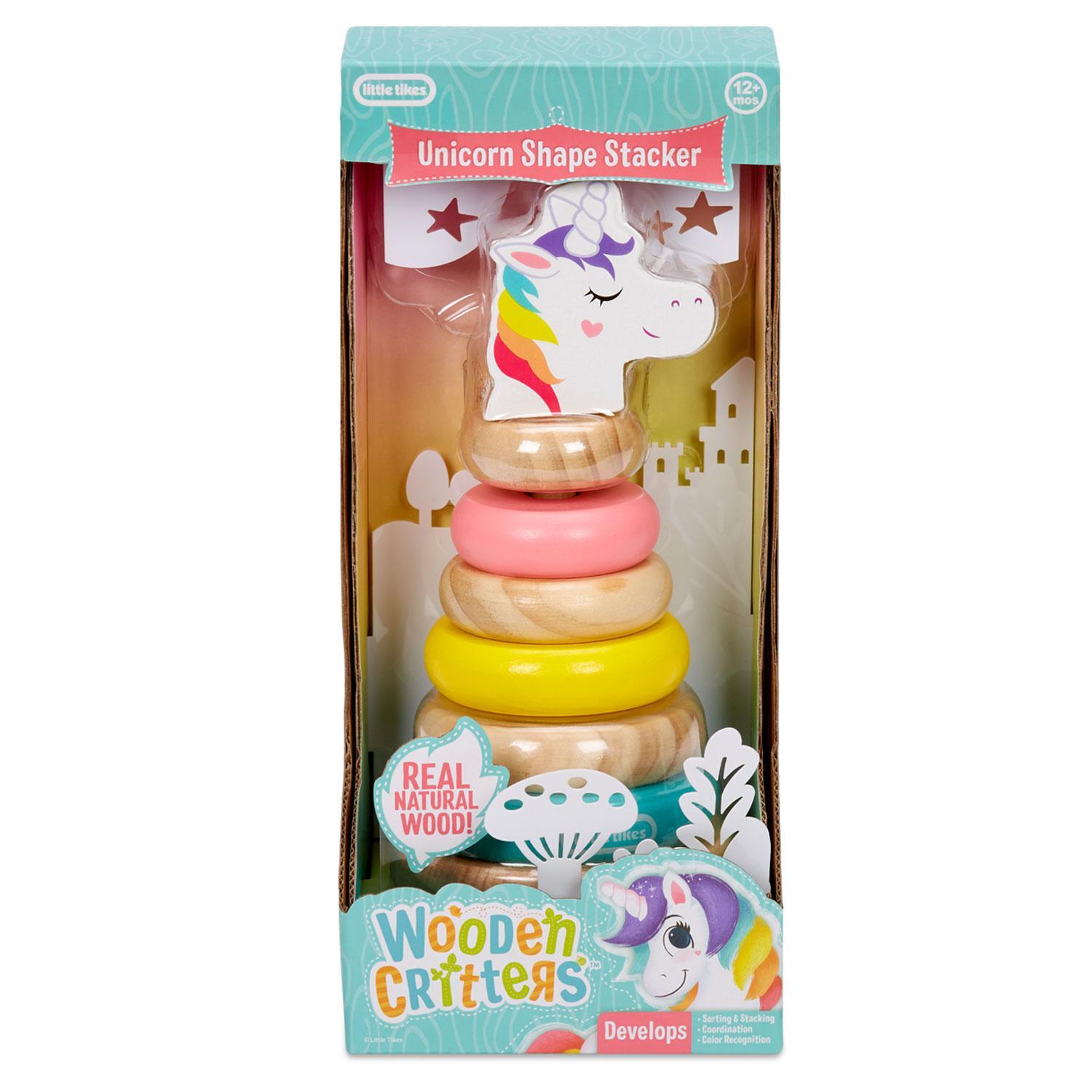 Little Tikes - Wooden Critters Shape Stacker - Unicorn