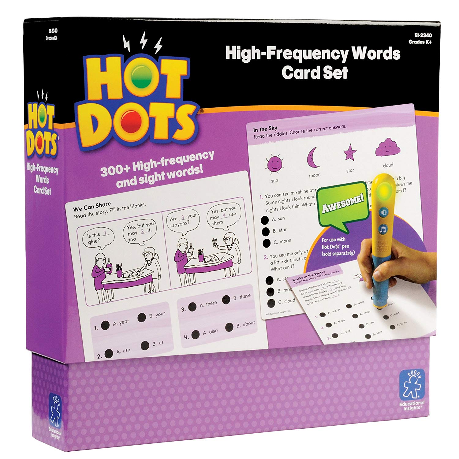 Educational Insights - Hot Dots - High Frequency Words Card Set  - Grade K