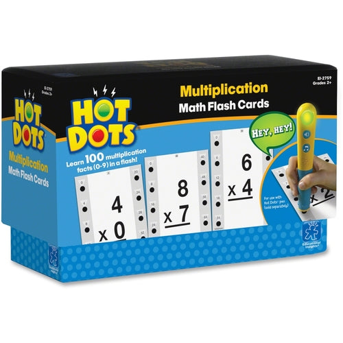 Educational Insights - Hot Dots - Math Flash Cards Multiplication - Grade 2