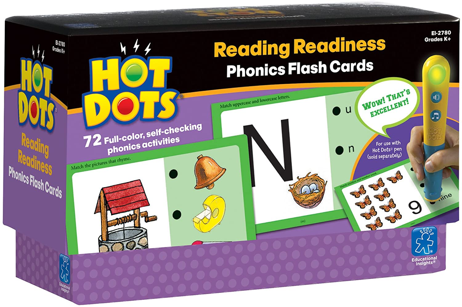 Educational Insights - Hot Dots - Phonics Flash Cards Reading Readiness - Grade K