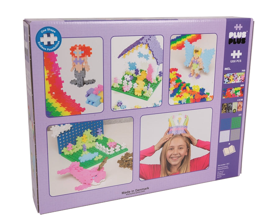 Plus Plus Puzzles - Pastel - Learn to Build Super Set - 1200 Pcs