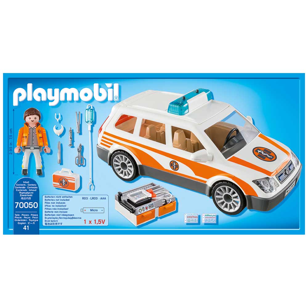 Playmobil - Hospital Emergency Car With Siren (70050)