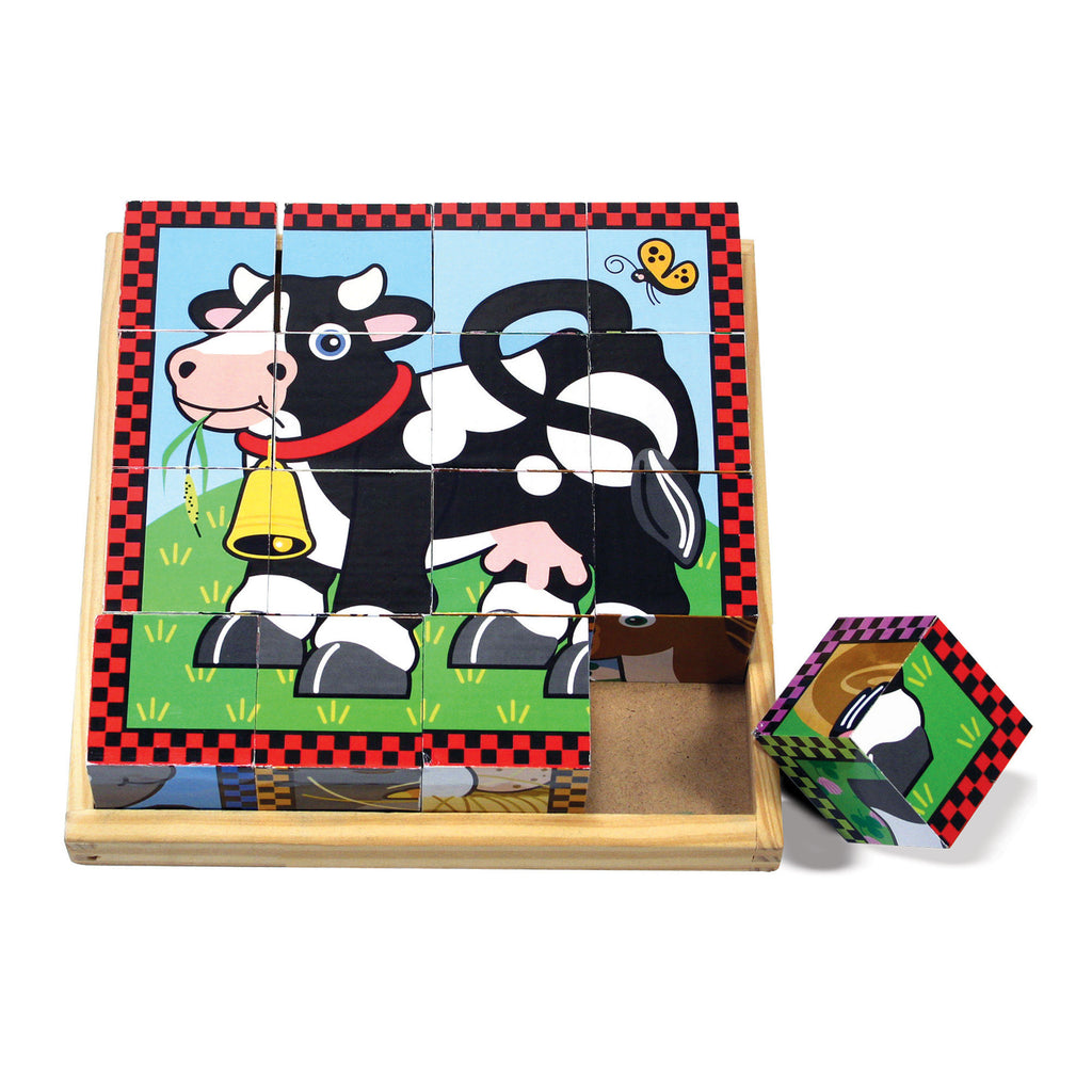 Melissa & doug store farm cube puzzle