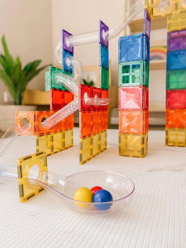 Connetix - Ball Run Pack - Rainbow - 92 Piece