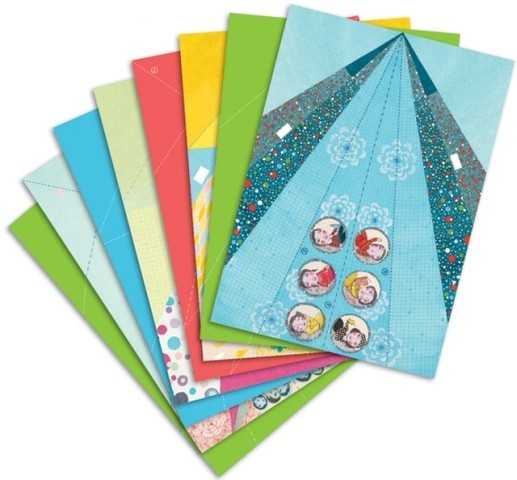 Djeco - Origami Colour Paper Planes 