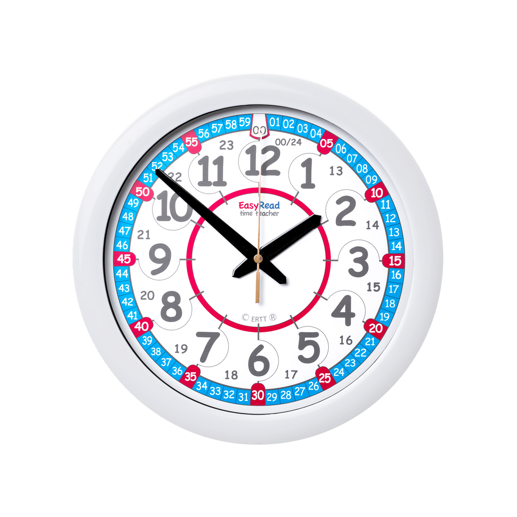 Easy Read - Wall Clock - 24hr - Red/Blue
