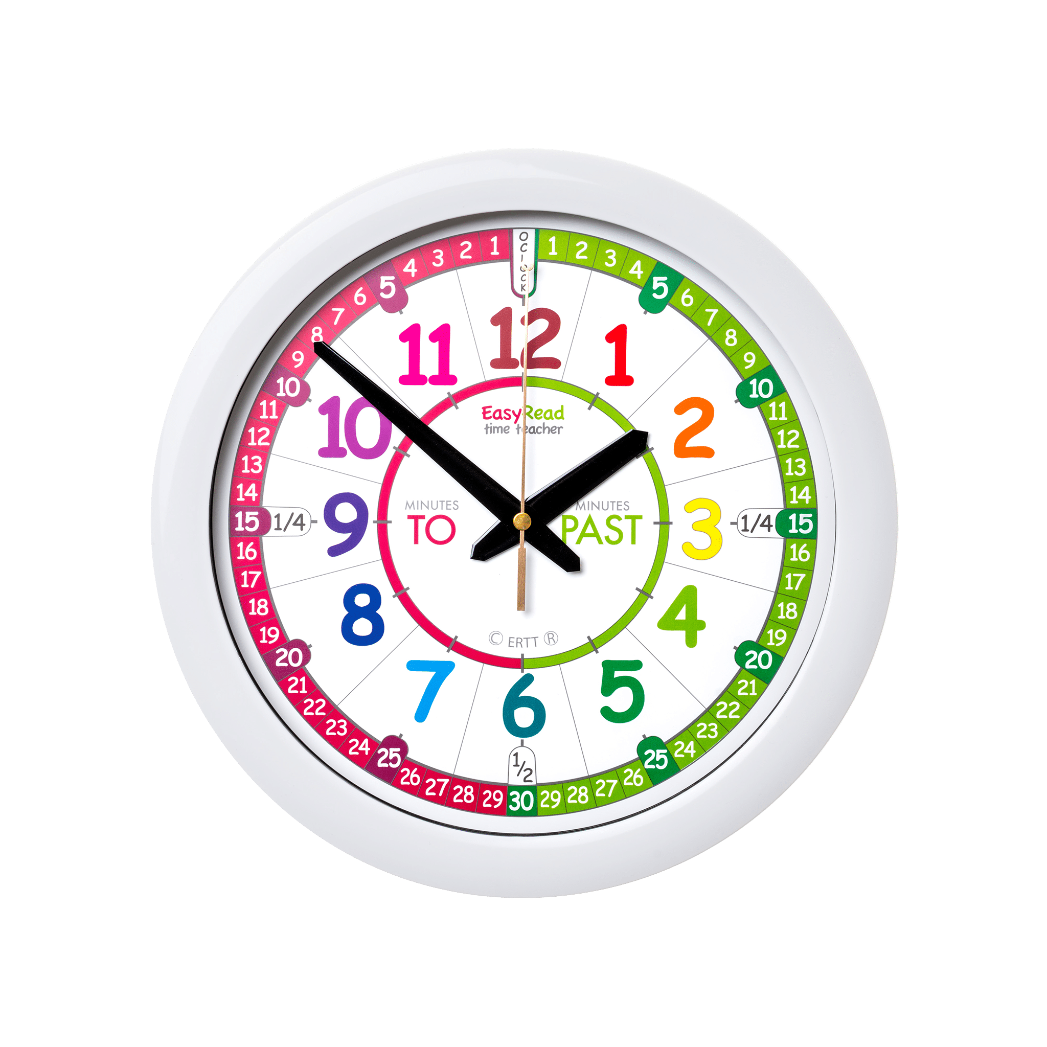 Easy Read - Wall Clock - To/Past - Rainbow