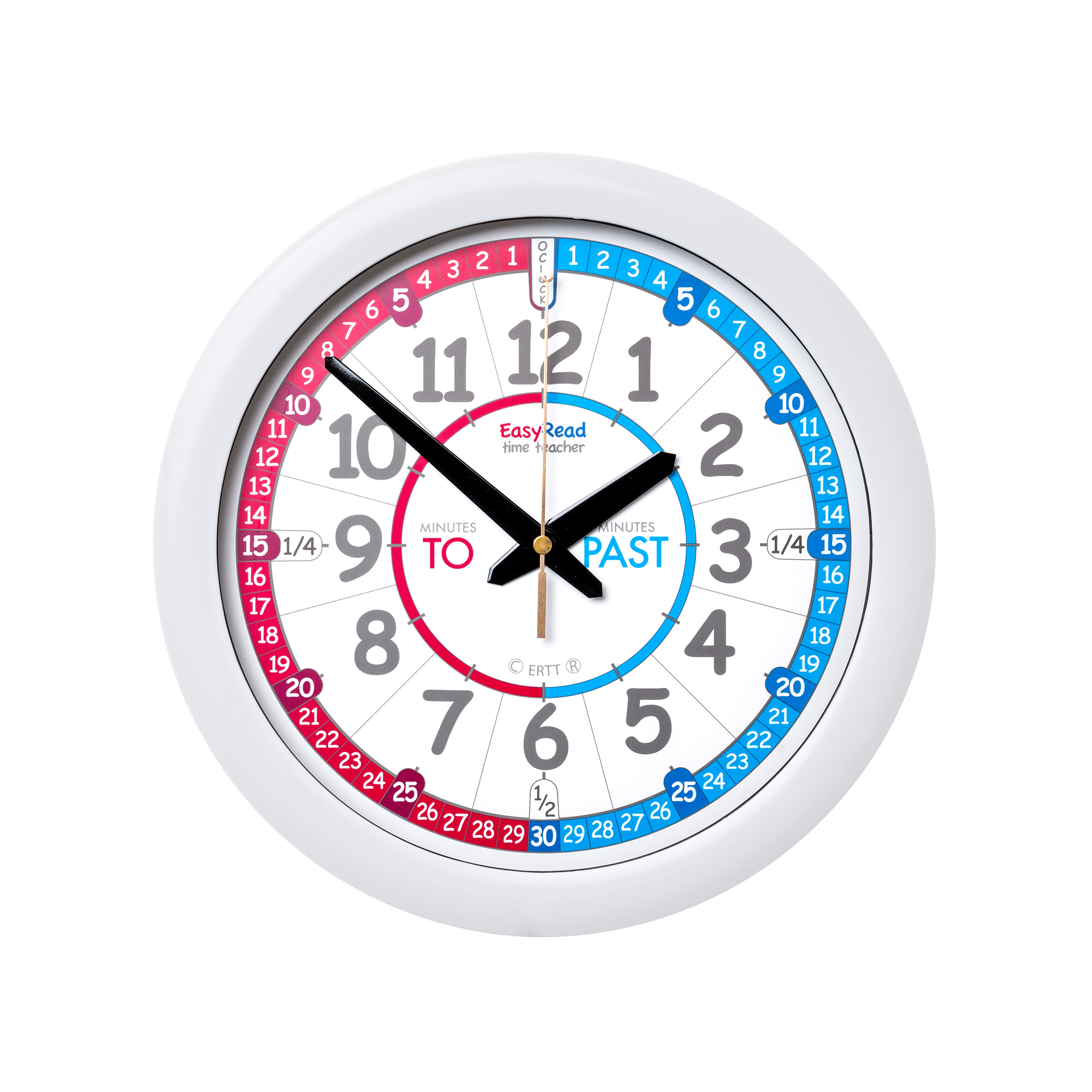 Easy Read - Wall Clock - To/Past - Red/Blue