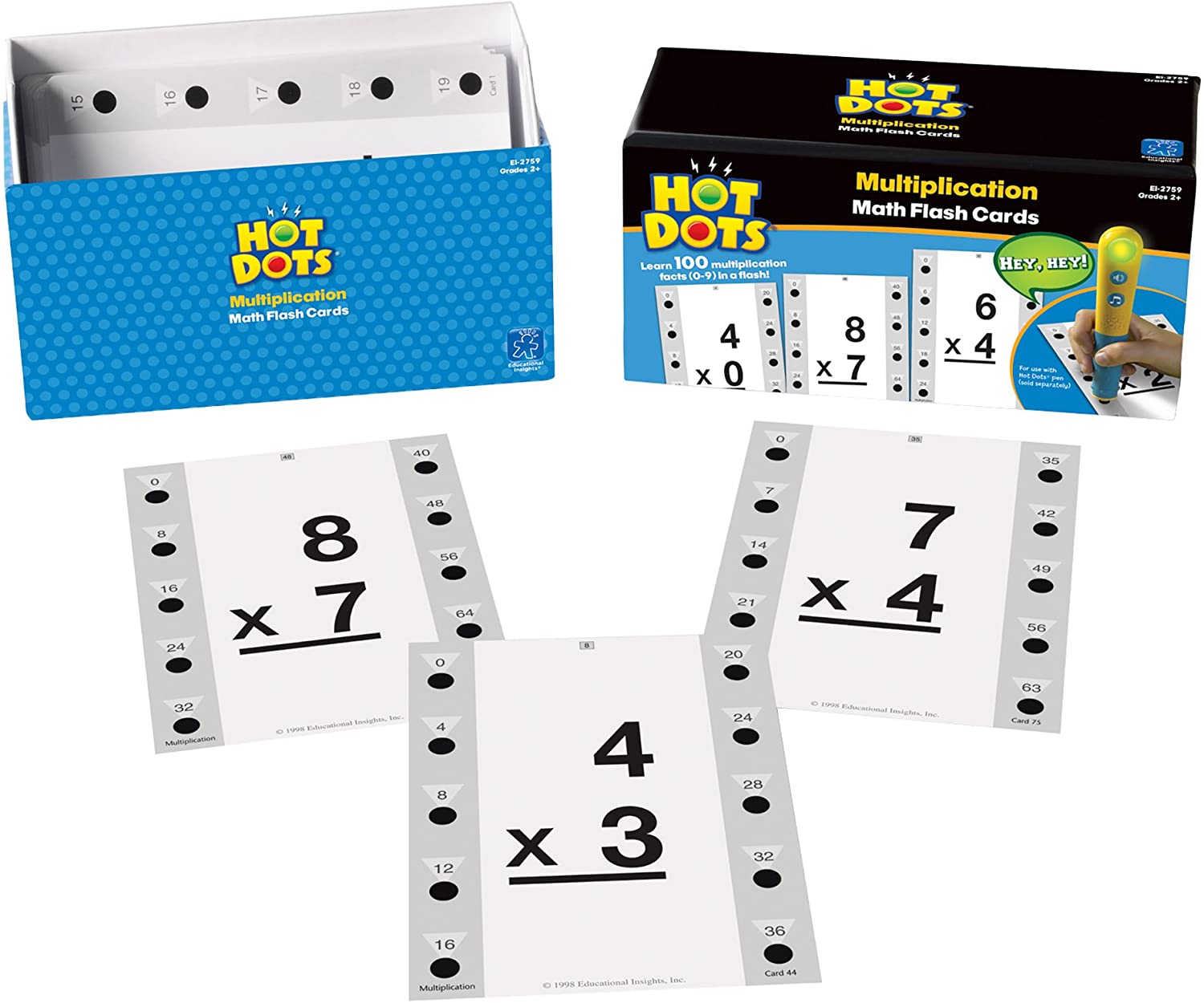 Educational Insights - Hot Dots - Math Flash Cards Multiplication - Grade 2