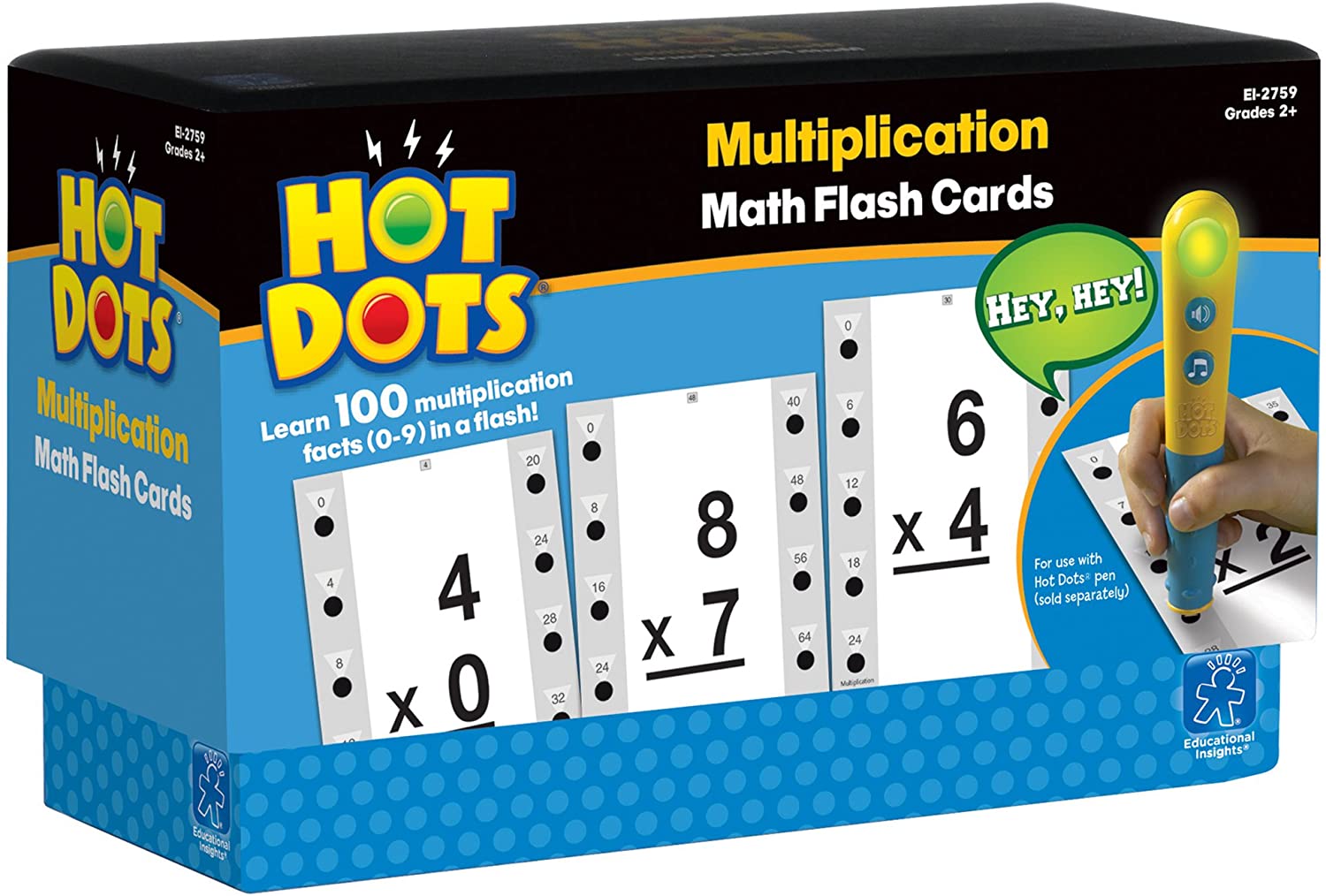 Educational Insights - Hot Dots - Math Flash Cards Multiplication - Grade 2