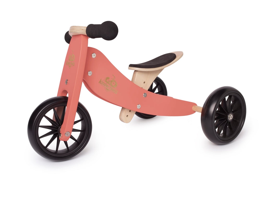 Kinderfeets - 2in1 Tiny Tot Trike/Bike - Coral