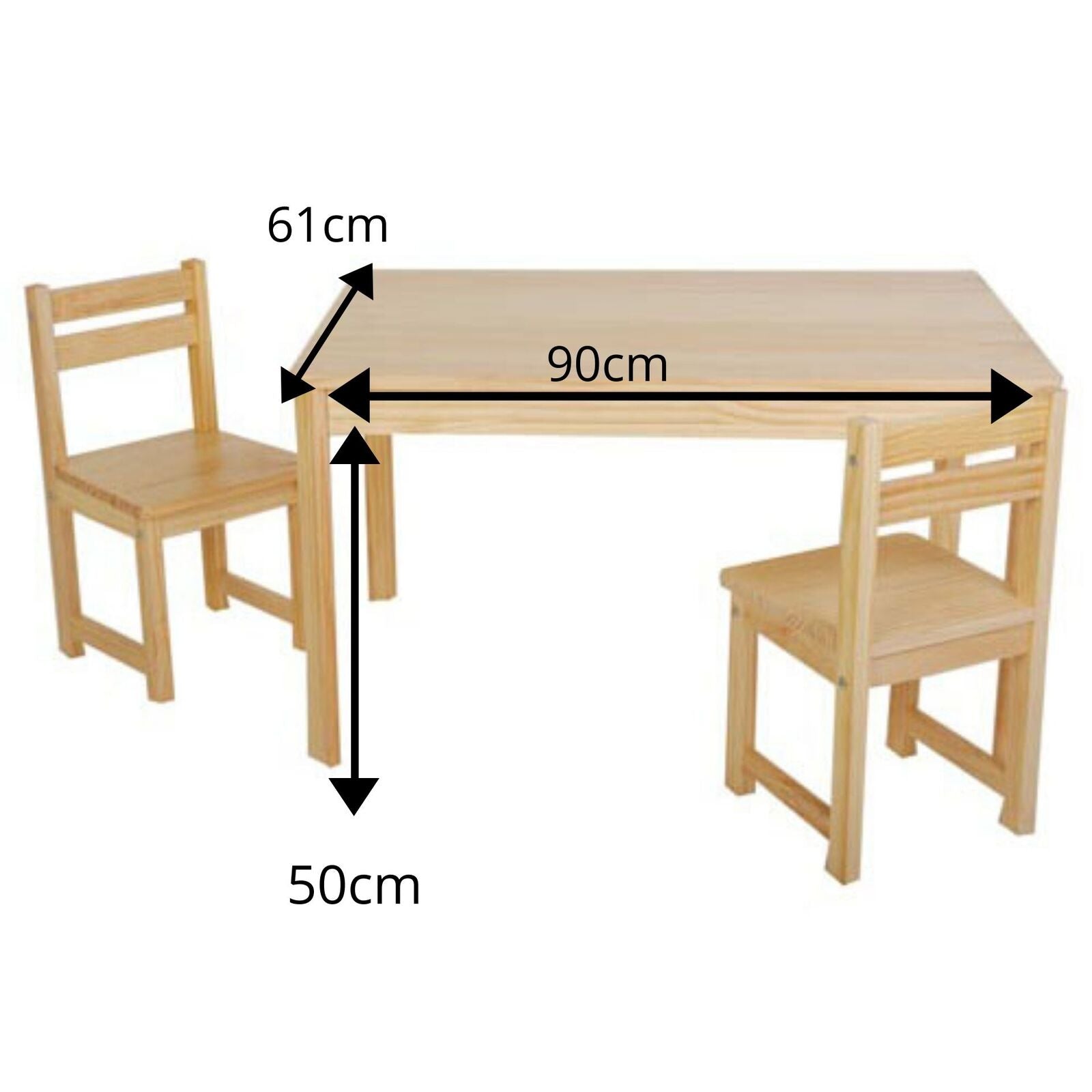 Tikk Tokk - Little BOSS Rectangle Table & Chair Set - Natural
