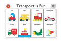 Edvantage - Placemat - Transport is Fun