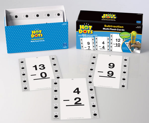 Educational Insights - Hot Dots - Math Flash Cards Subtraction - Grade K