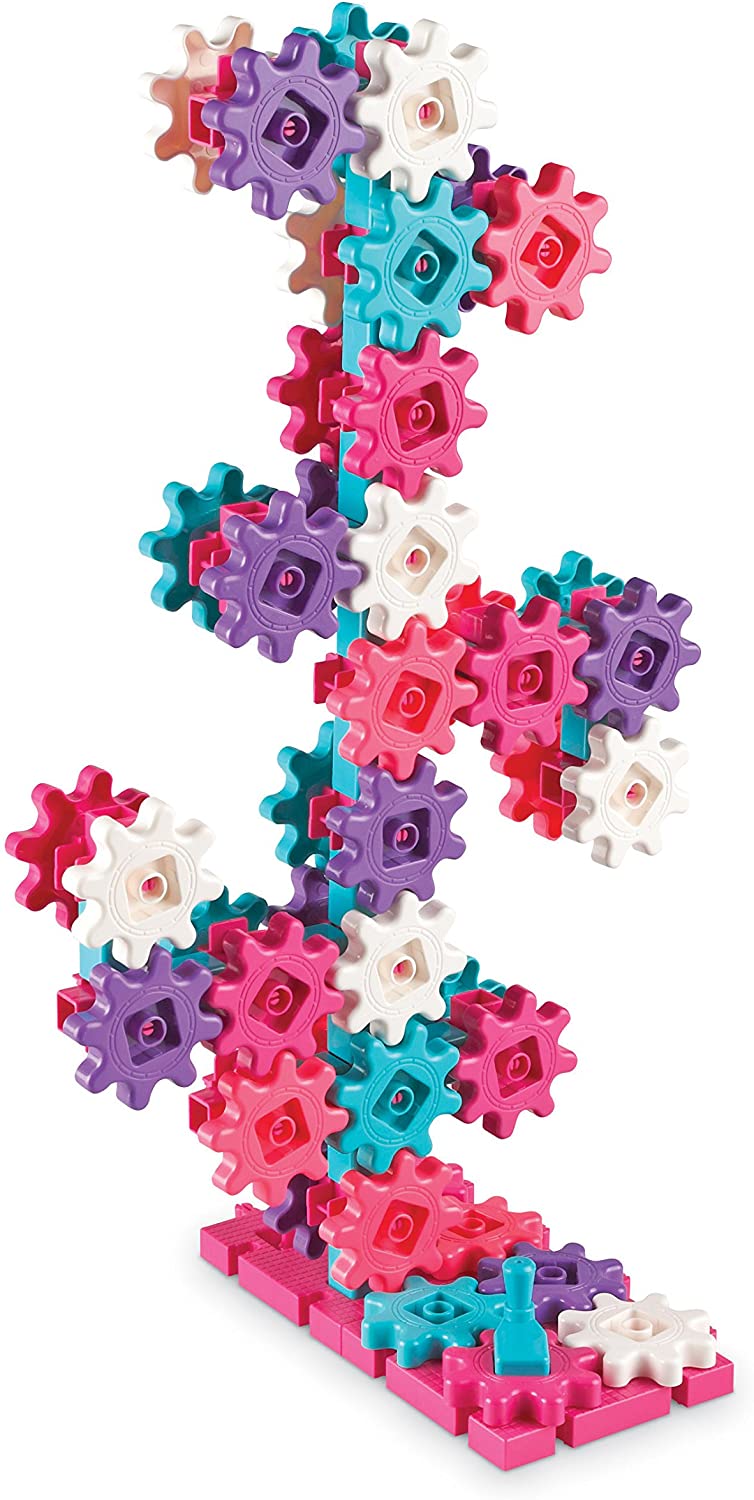 Learning Resources - Gears Gears Gears - Deluxe Building Set 100 Piece - Pink